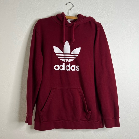 adidas Other - Adidas Men's Victory Crimson White Adicolor Classics Trefoil Hoodie Size L